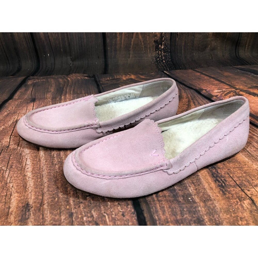Vionic McKenzie Pink Suede Orthopedic Comfort Slippers Shoe Womens Sz 9 (1a5)